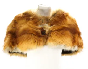 1940s Fox Fur Shrug - Size XS Genuine Fur Cape - 30s 40s Capelet - Natural Soft Red Orange 1930s Broad Collar - Winter Wrap - Vintage Vixen