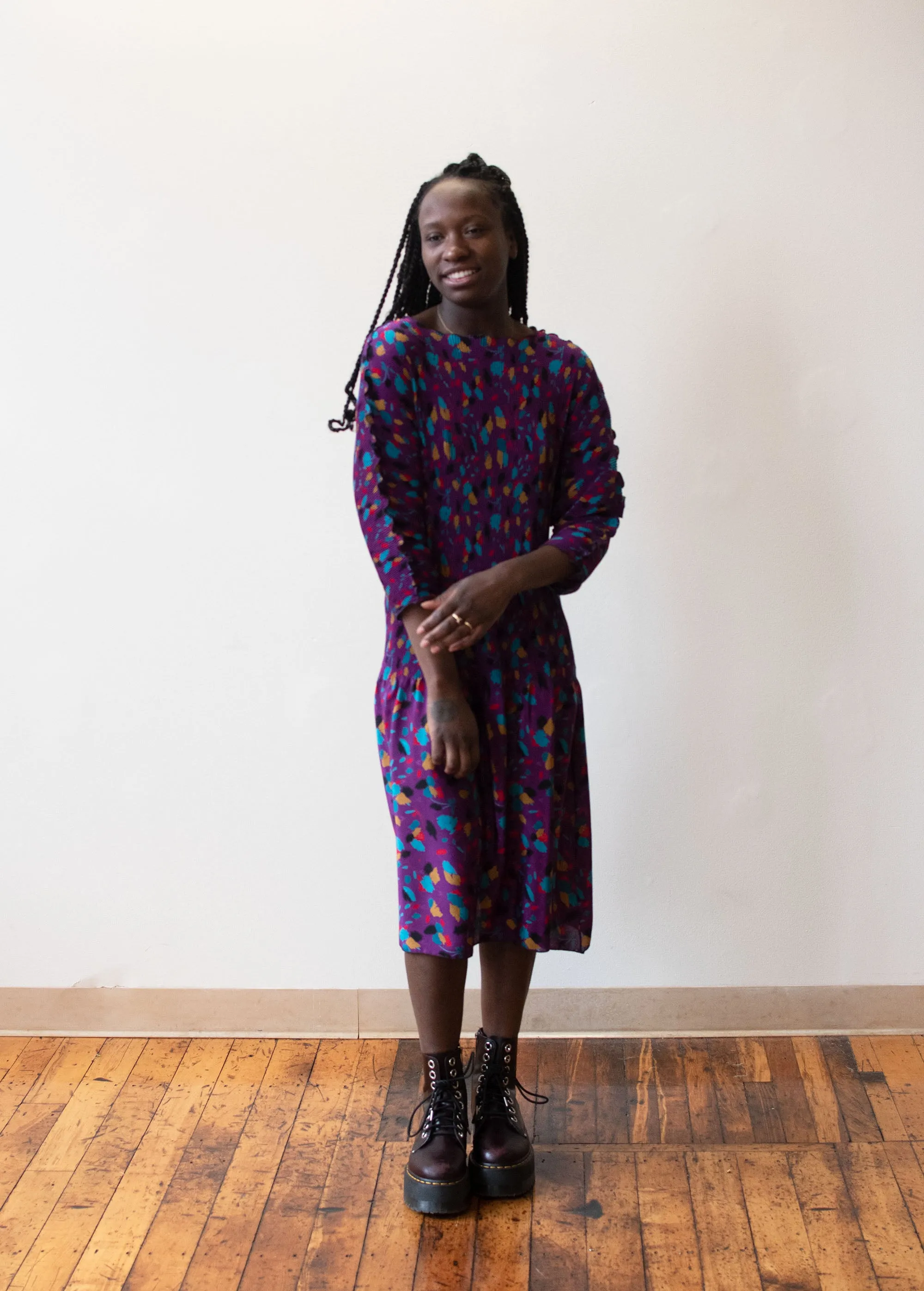 1980s Plisse Dress | Ellen Hauptli
