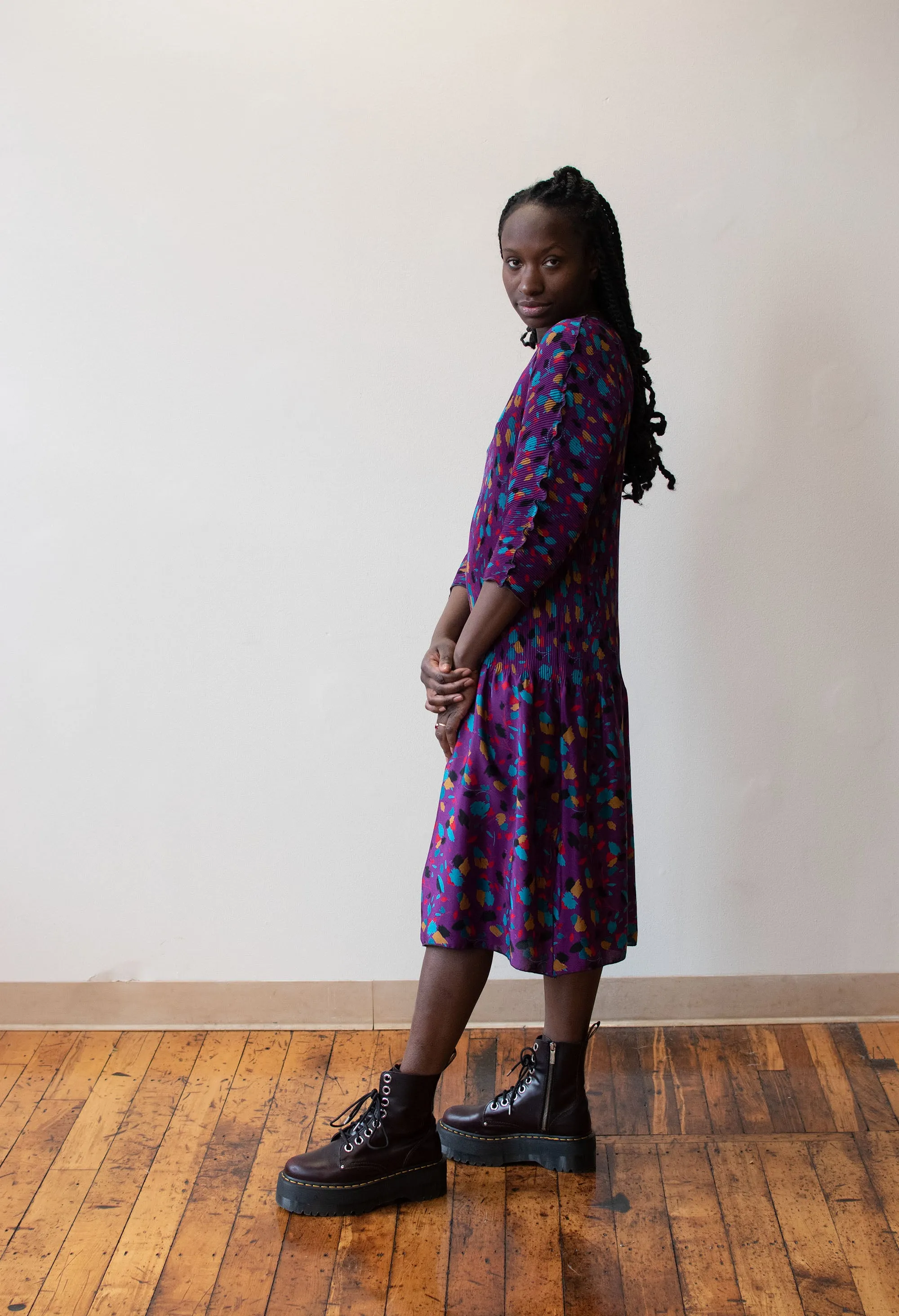 1980s Plisse Dress | Ellen Hauptli