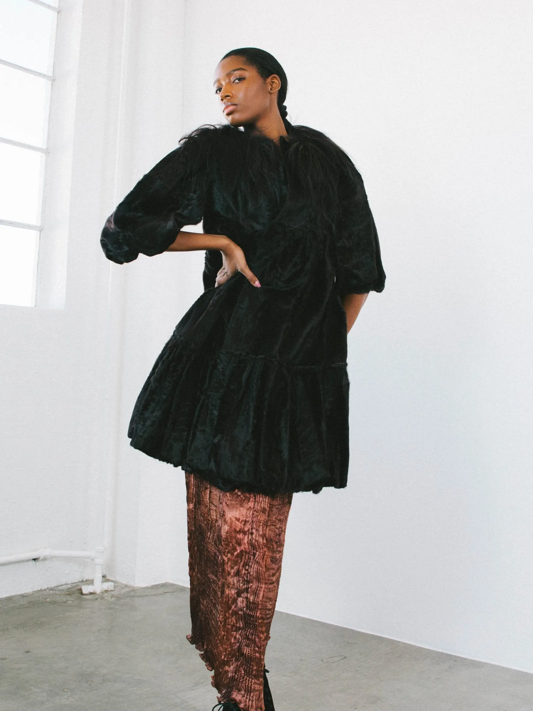 2006 Lanvin Fur Swing Coat