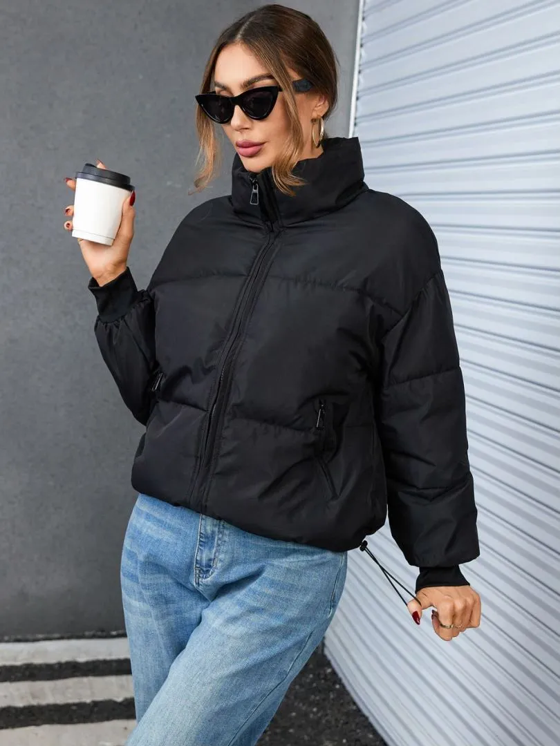 2025 foreign trade short thickened down cotton clothes women's winter stand-up collar small bread clothes European and American ins jacket tide