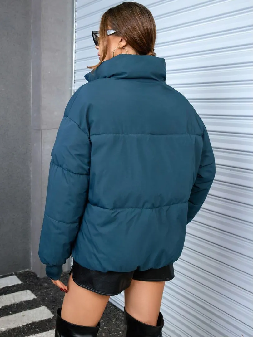 2025 foreign trade short thickened down cotton clothes women's winter stand-up collar small bread clothes European and American ins jacket tide