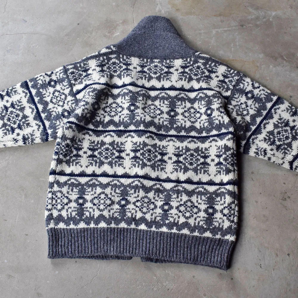 80’s Eddie Bauer 黒タグ！ 総柄 ニット カーディガン 231211H