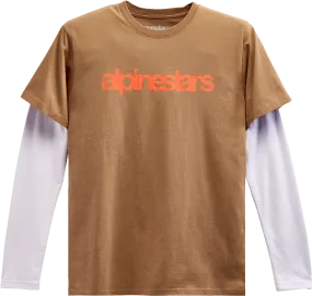 ALPINESTARS Stack Long-Sleeve T-Shirt - Sand/Warm Red - 2XL 12137130023312X