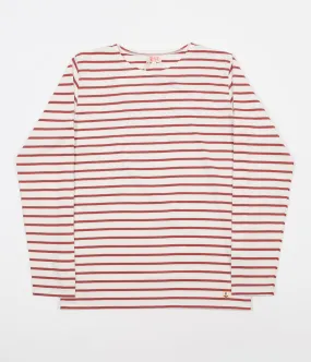 Armor Lux Breton Long Sleeve T-Shirt - Nature / Red Manganese