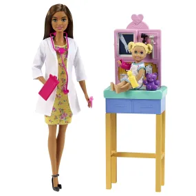 Barbie Pediatrician Playset, Brunette Doll (12-In/30.40-Cm), Ages 3 Years Old & Up
