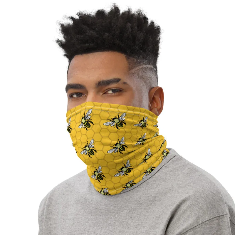 Bees on Honeycomb Neck Gaiter