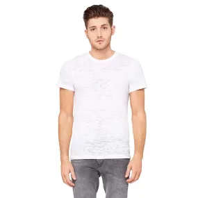 Bella   Canvas Men's White Burnout Short-Sleeve T-Shirt