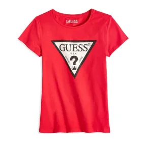 Big Girls Triangle Rhinestone Logo T-shirt