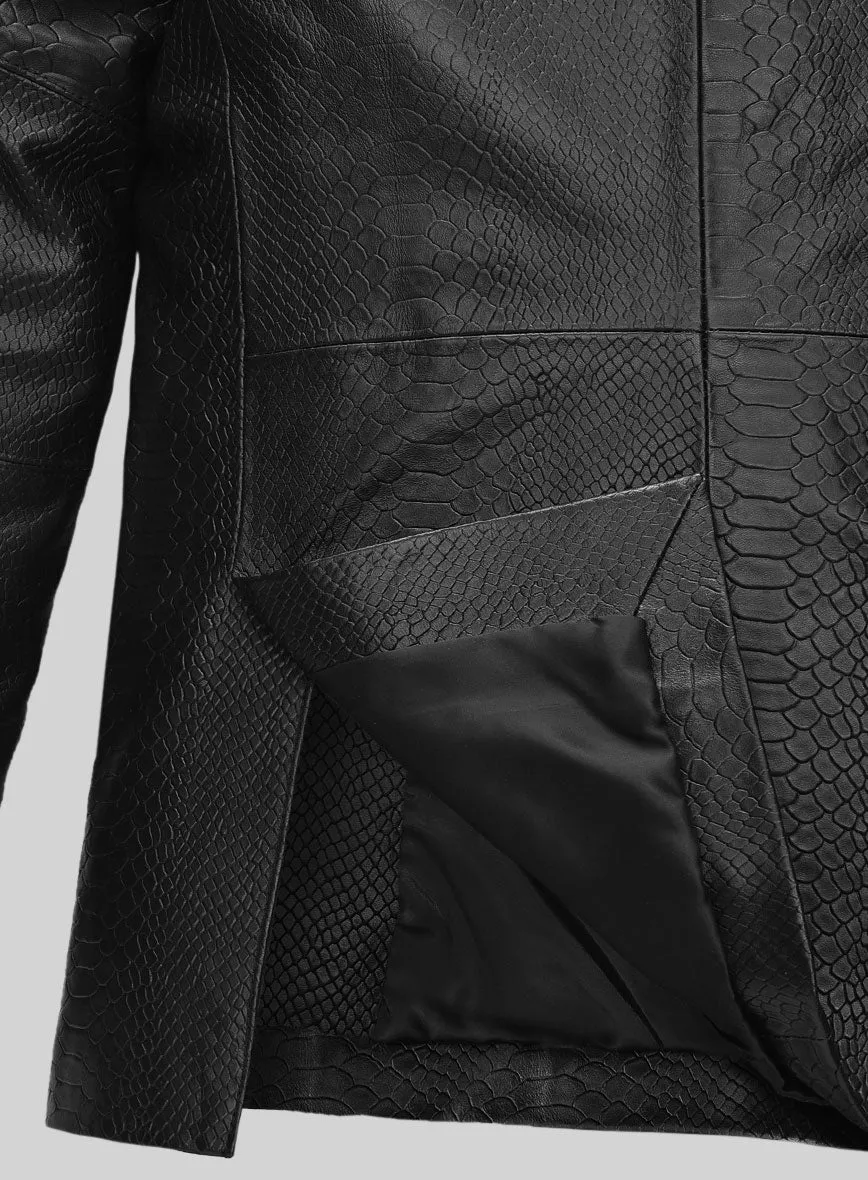 Black Python Catwalk Leather Blazer # 2