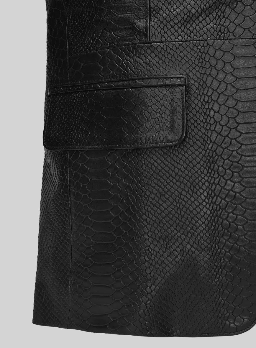 Black Python Catwalk Leather Blazer # 2