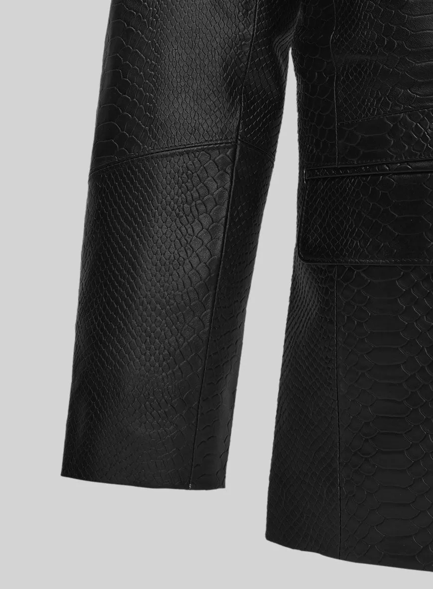 Black Python Catwalk Leather Blazer # 2