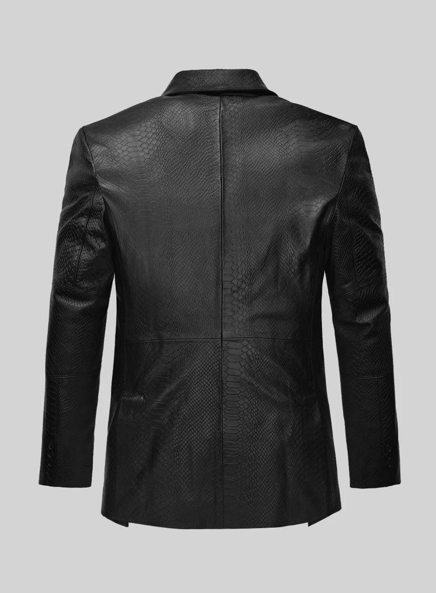 Black Python Catwalk Leather Blazer # 2