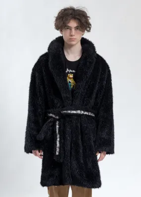 Black Spike Fur Long Coat