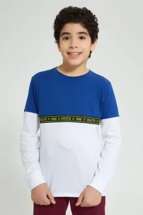 Blue And White Long Sleeve T-Shirt