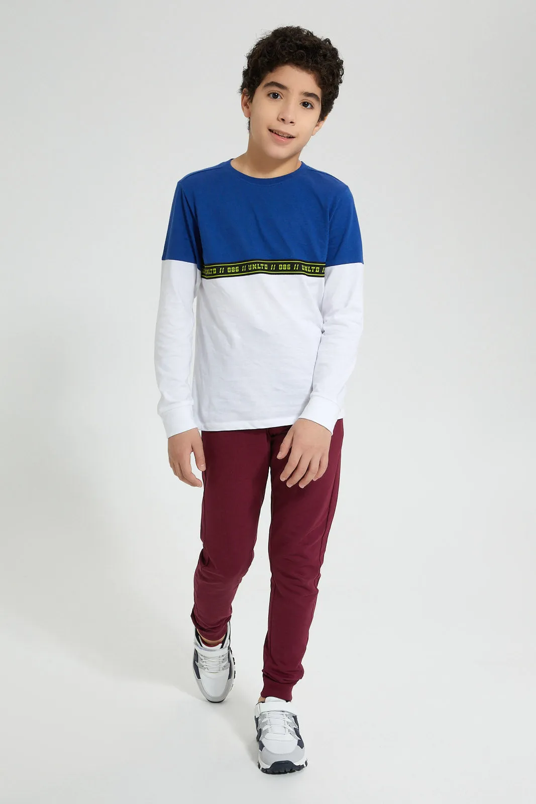Blue And White Long Sleeve T-Shirt