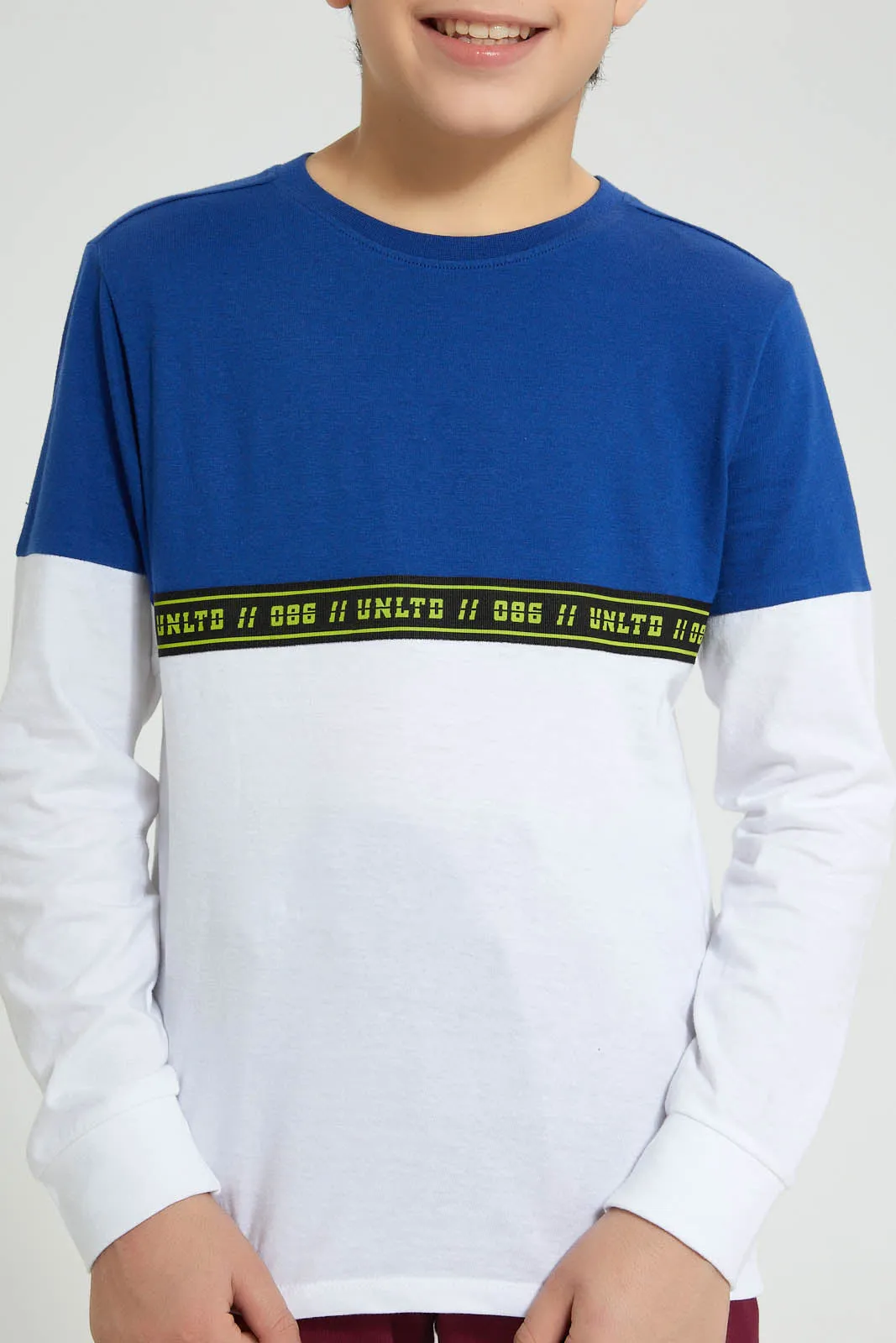Blue And White Long Sleeve T-Shirt