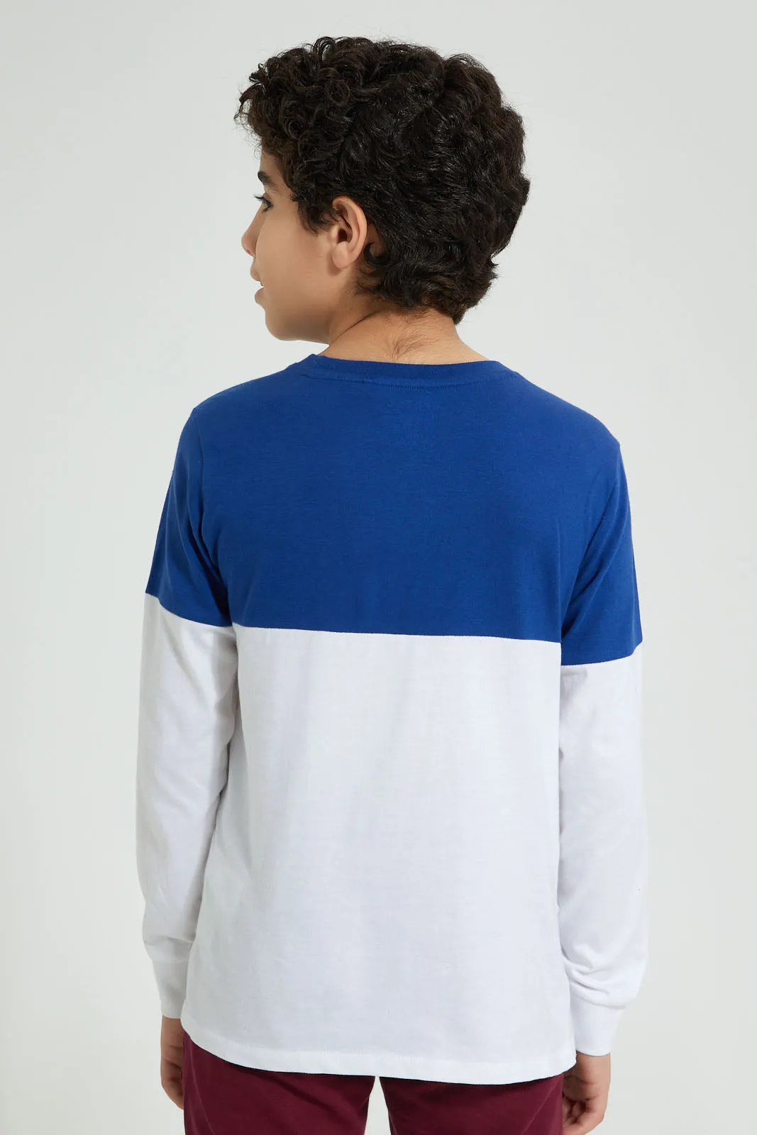 Blue And White Long Sleeve T-Shirt