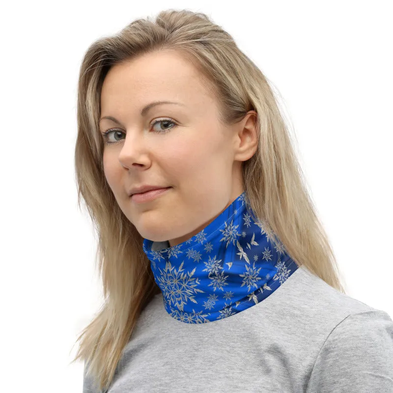 Blue Snowflakes Neck Gaiter