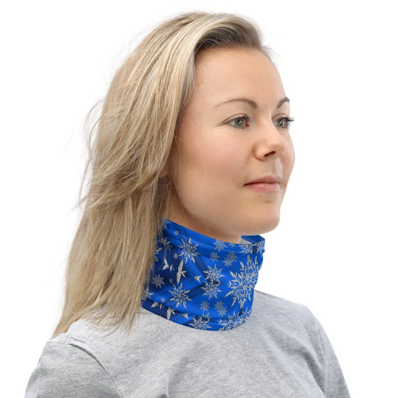 Blue Snowflakes Neck Gaiter
