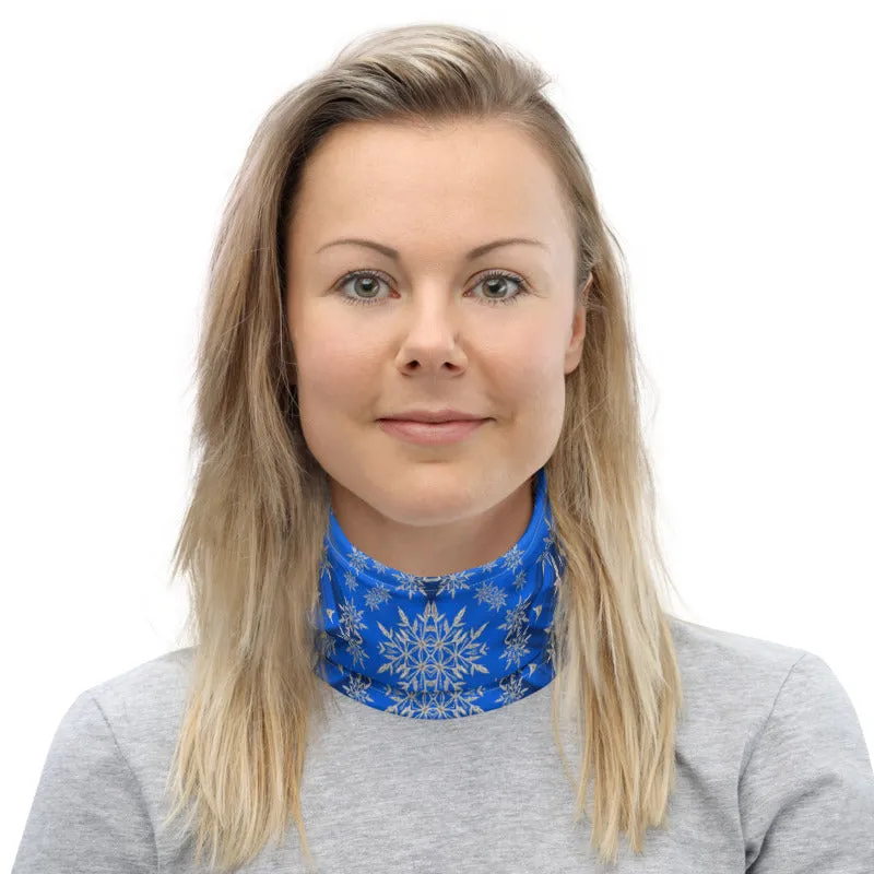 Blue Snowflakes Neck Gaiter