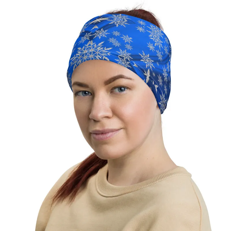 Blue Snowflakes Neck Gaiter