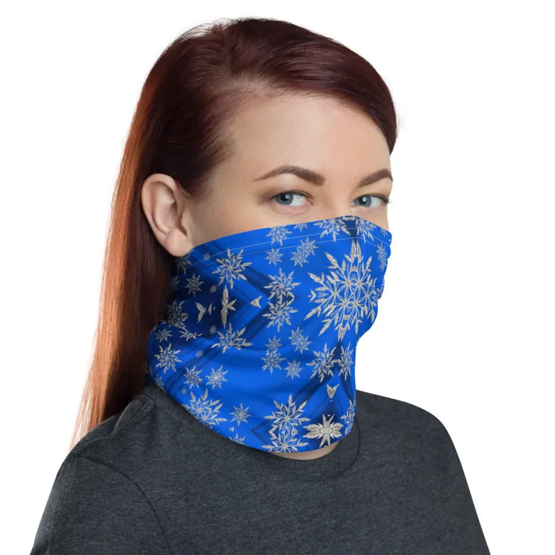 Blue Snowflakes Neck Gaiter