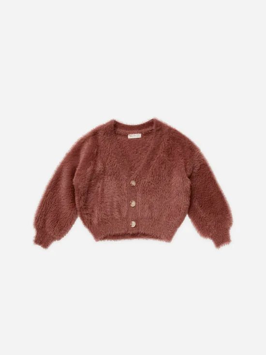 Boxy Crop Cardigan Ruby
