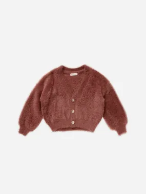 Boxy Crop Cardigan Ruby
