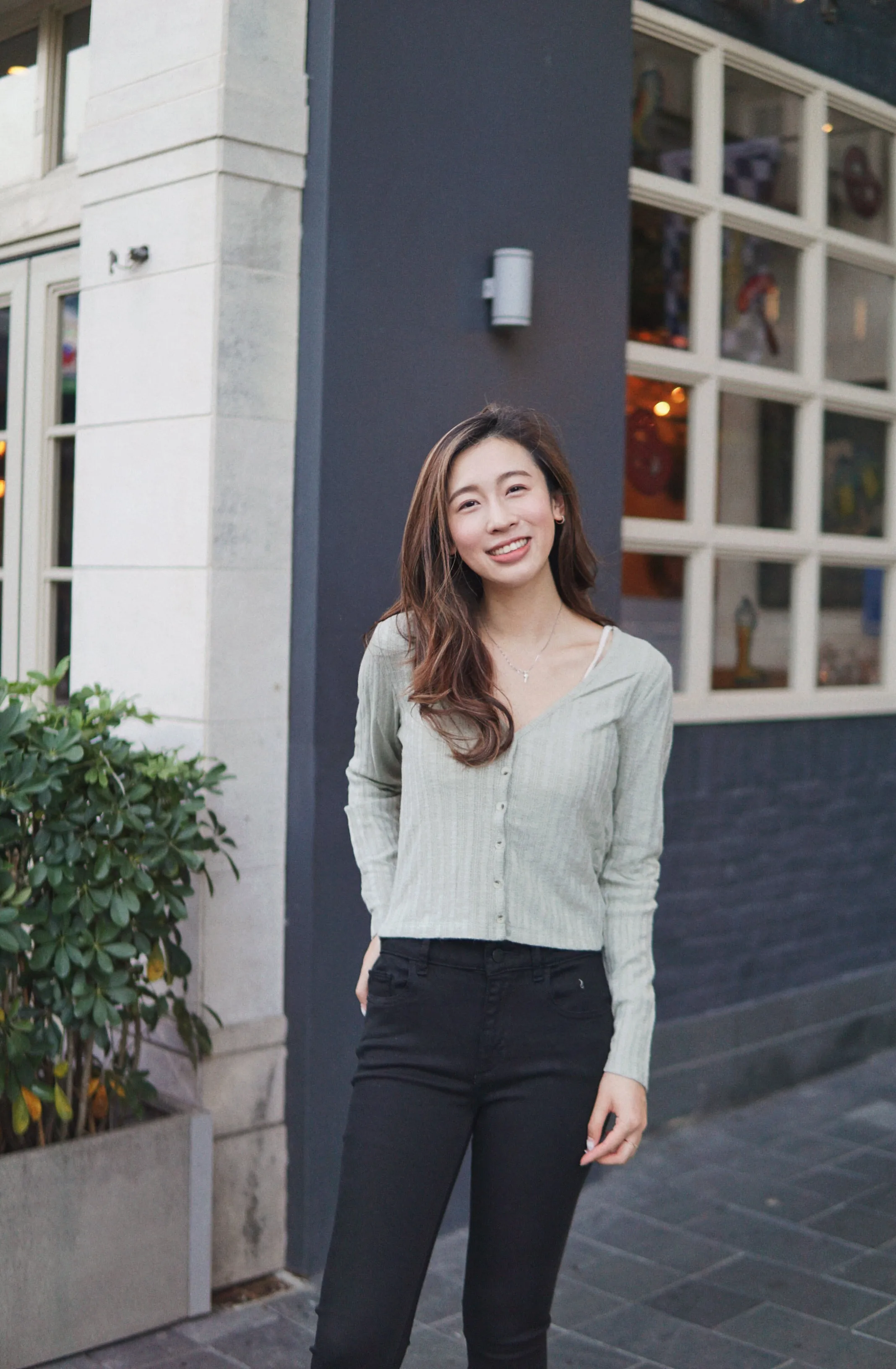 Button-Down Knit Cardigan Top
