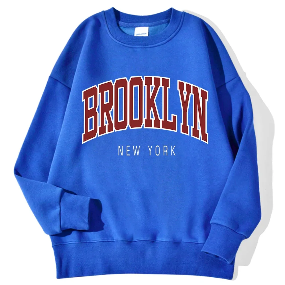 Casual Print Fleece Pullover for Women – Loose Fit O-Neck Sweater with Full Sleeves