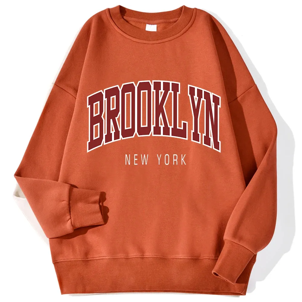 Casual Print Fleece Pullover for Women – Loose Fit O-Neck Sweater with Full Sleeves