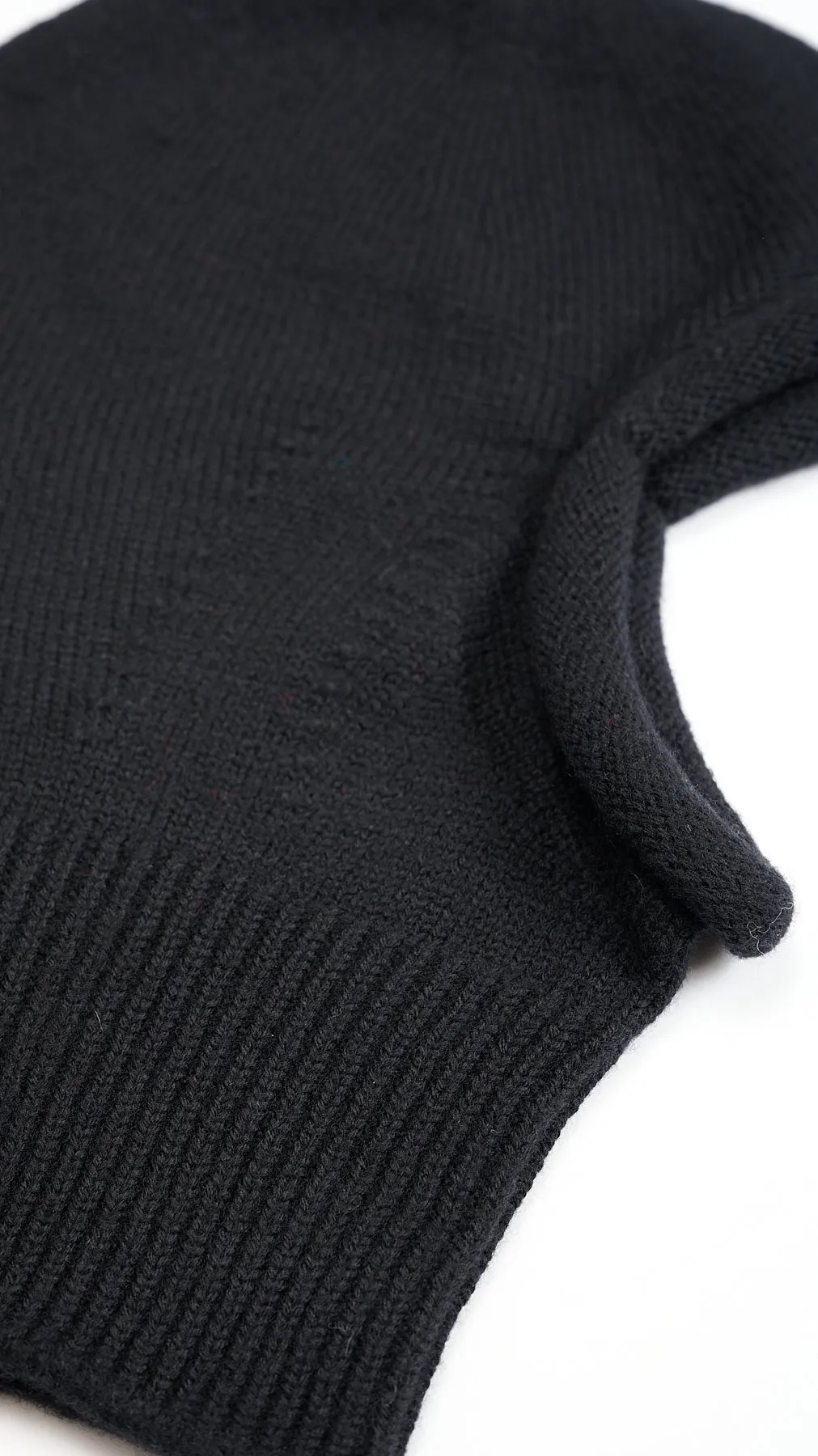 Chunky Wool Acc Balaclava in Black