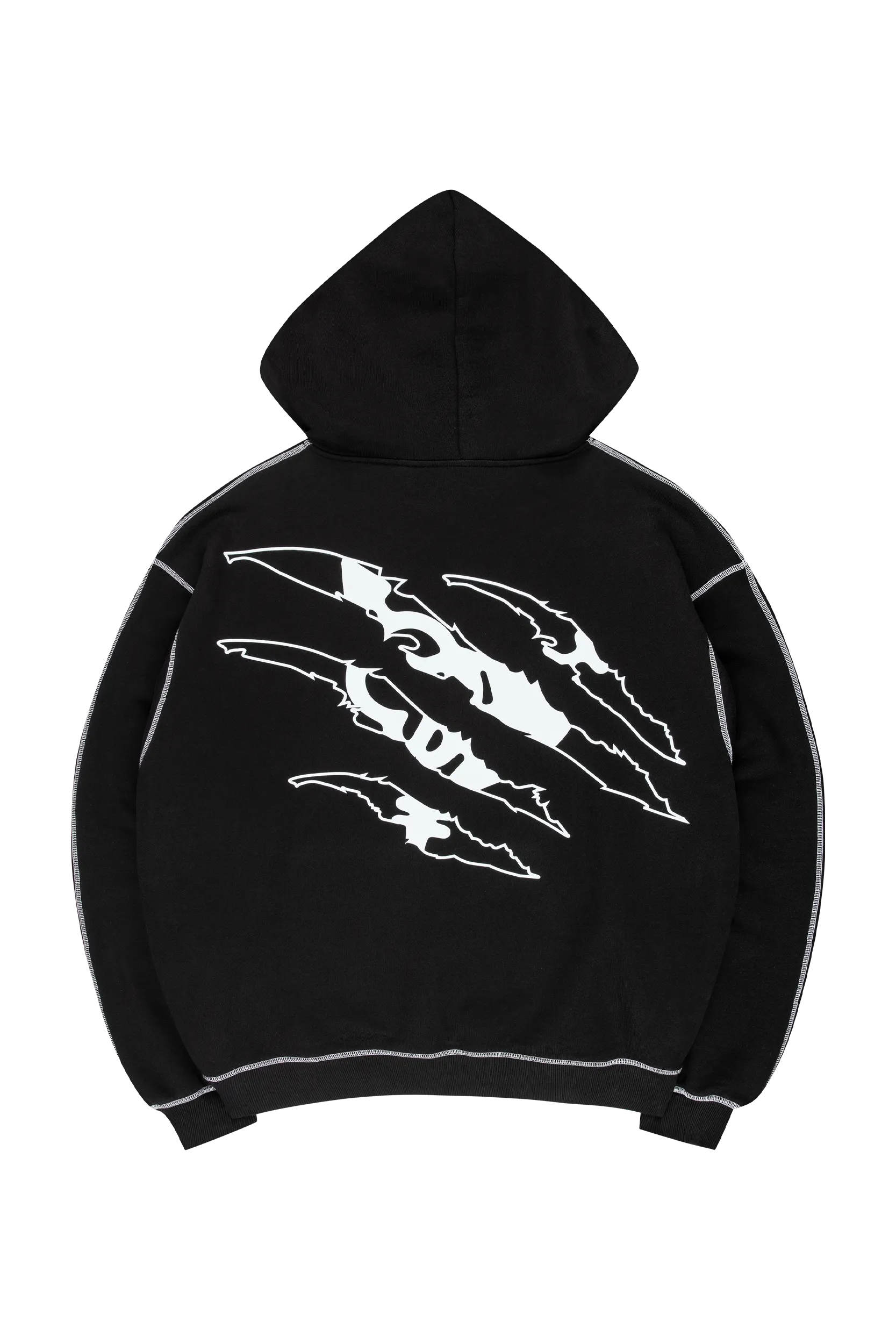 CITY LIGHTS FLATLOCK HOODIE BLACK