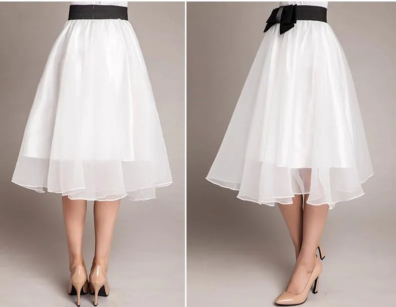 Clearance Sweet Bowknot Multi-layer A-line Pleated Tulle Skirt