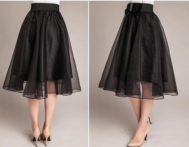 Clearance Sweet Bowknot Multi-layer A-line Pleated Tulle Skirt