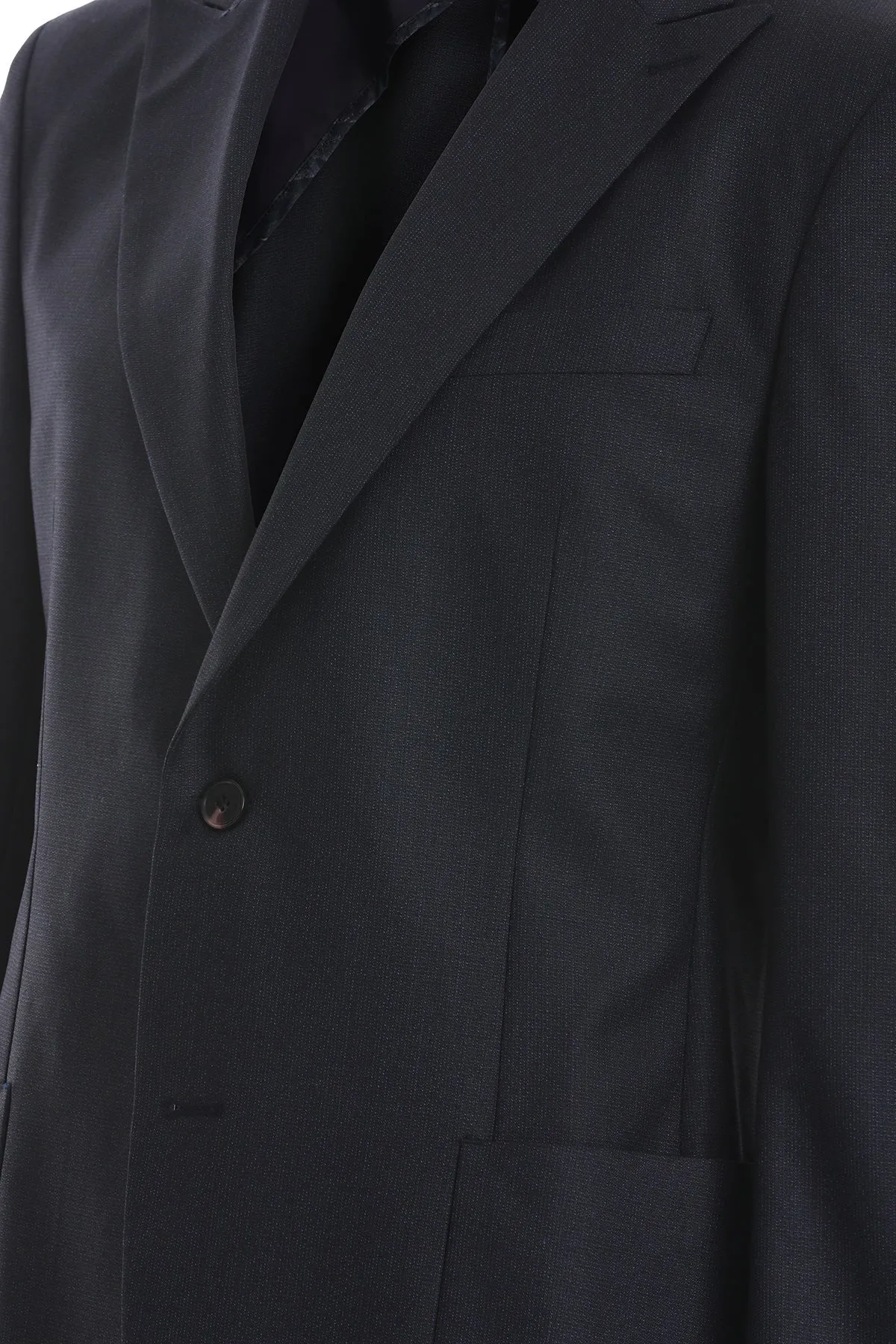 Comfort Fit Peak Lapel Dark Navy Casual Blazer
