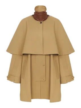 COTTON GABARDINE PARKA WITH CAPE