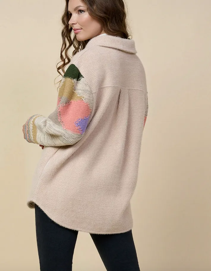 Cream Aztec Slv Shacket