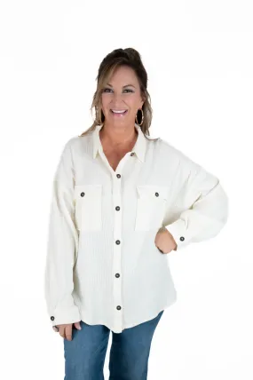 Cream Oversized Shacket