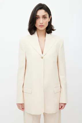 Cream Rowe Single Button Blazer