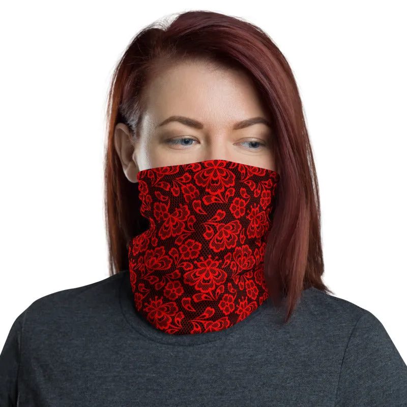 Crimson Lace Neck Gaiter