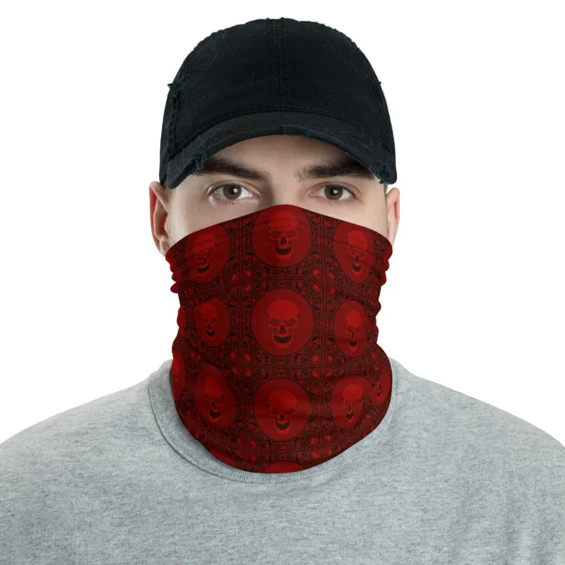 Crimson Skull Bandanna Neck Gaiter & Headband