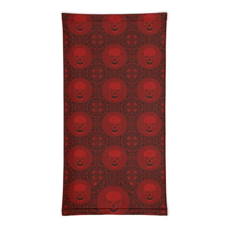 Crimson Skull Bandanna Neck Gaiter & Headband