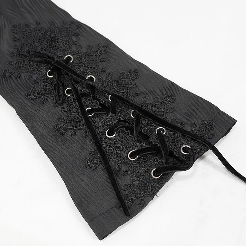 CT17101 Wave pattern black Gothic fake two-piece jacquard coat