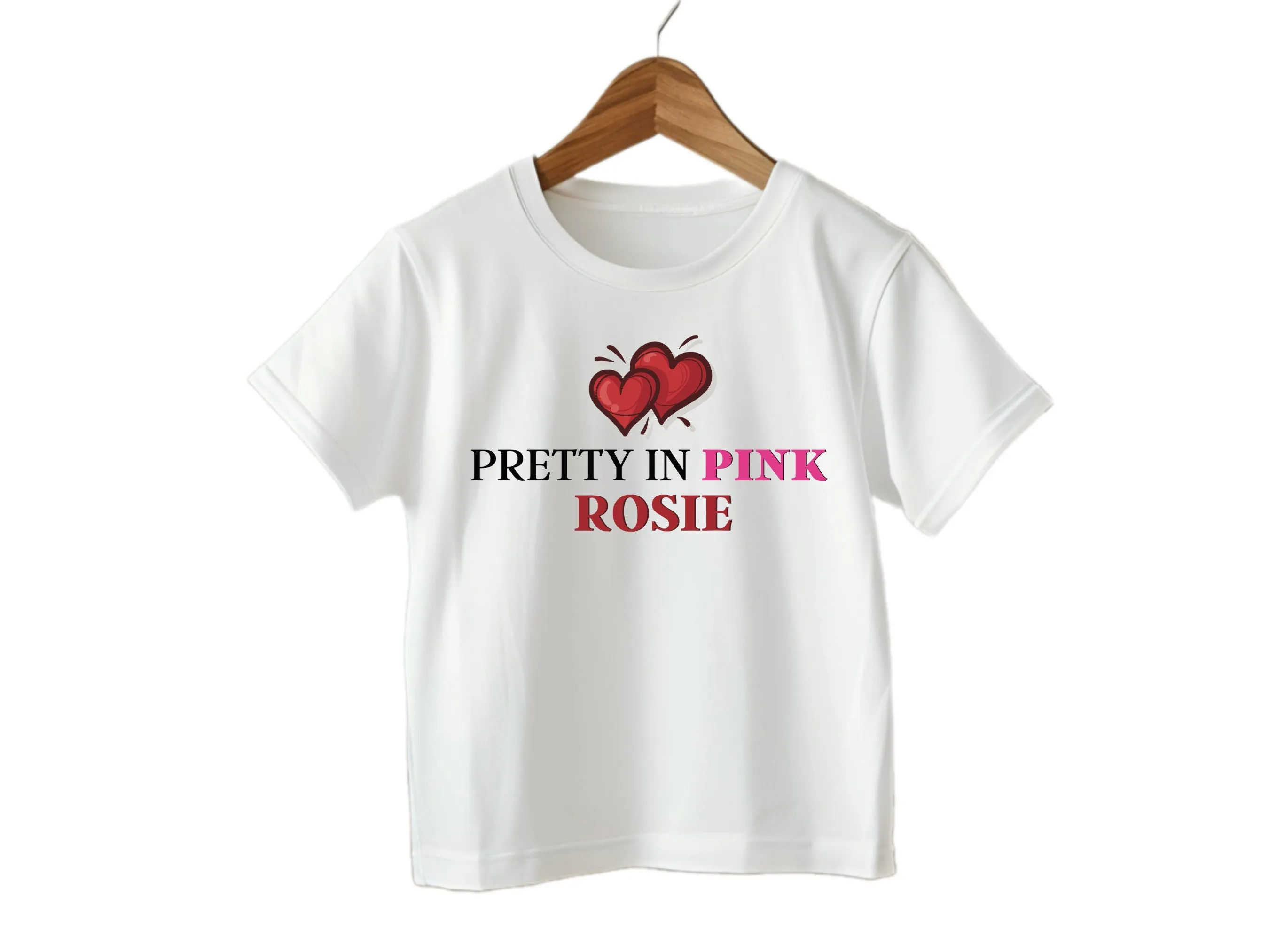 Custom Short Sleeve Girls Pretty in Pink Personalize baby Name Bodysuit