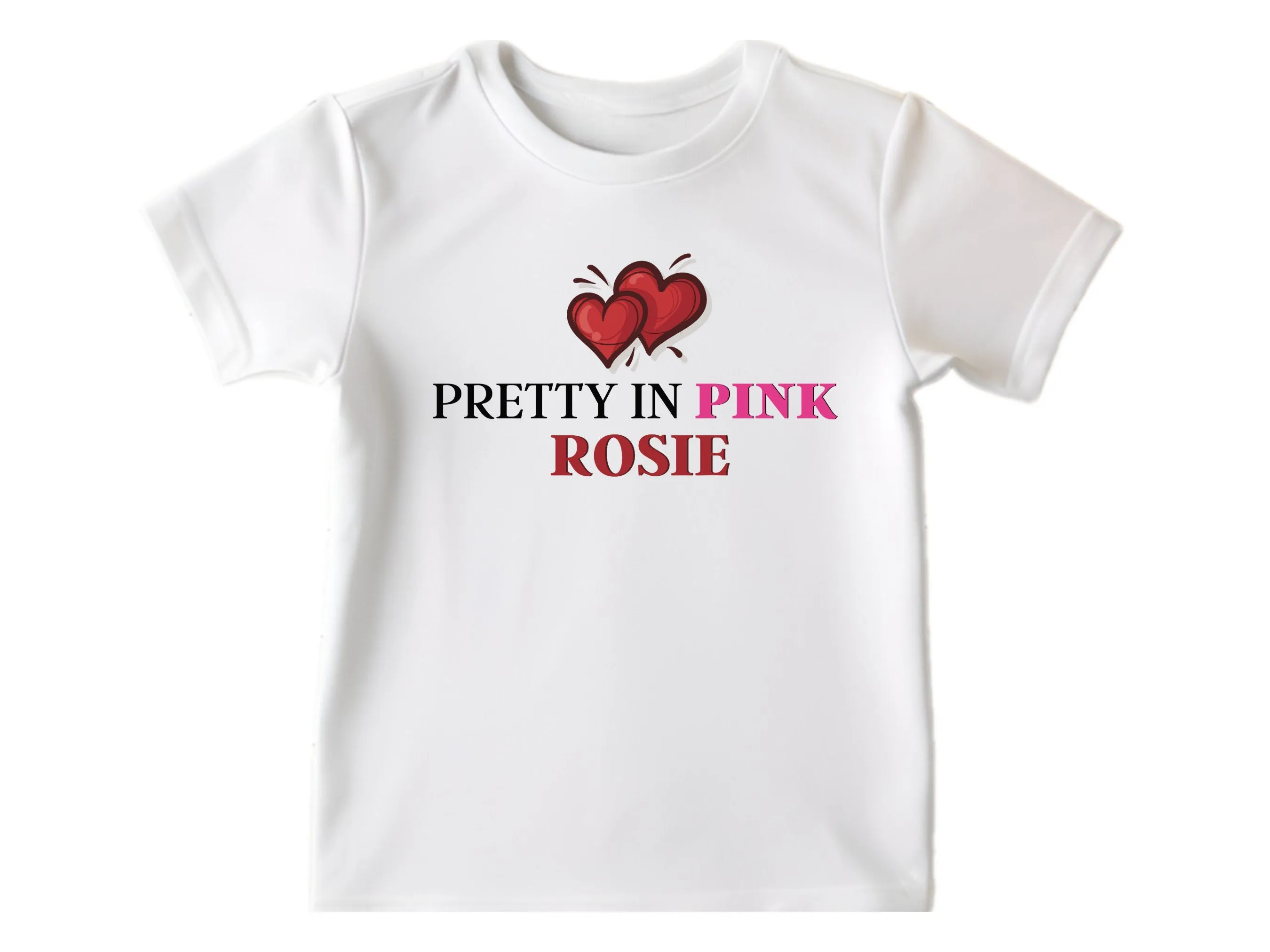 Custom Short Sleeve Girls Pretty in Pink Personalize baby Name Bodysuit