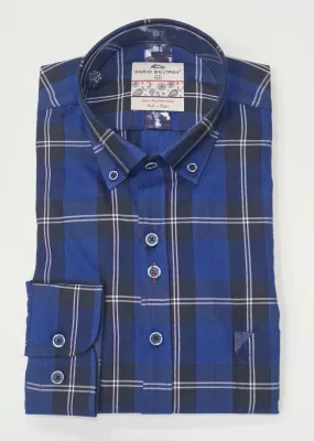 Dario Beltran Maluro Regular Fit Check Shirt 1240 - Navy