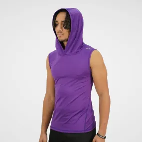 Dark Purple Sleeveless Compression Hoodie