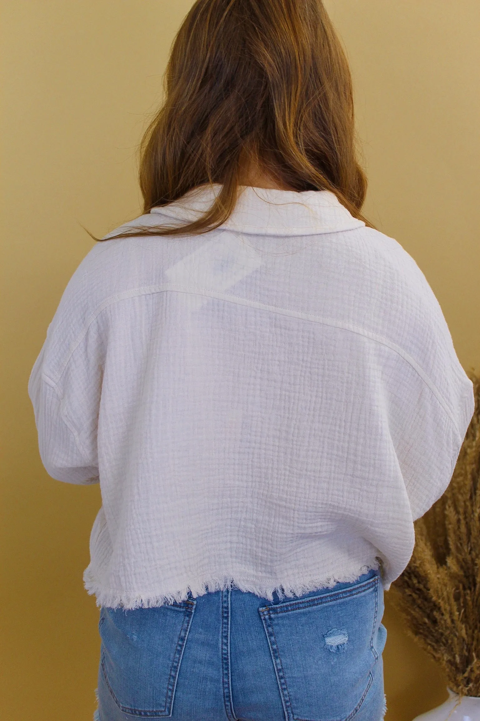Day Out Button Up Jacket- Cream